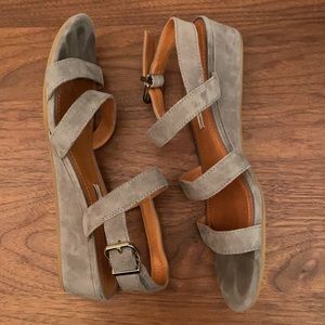 & Other Stories gray suede wedge sandals